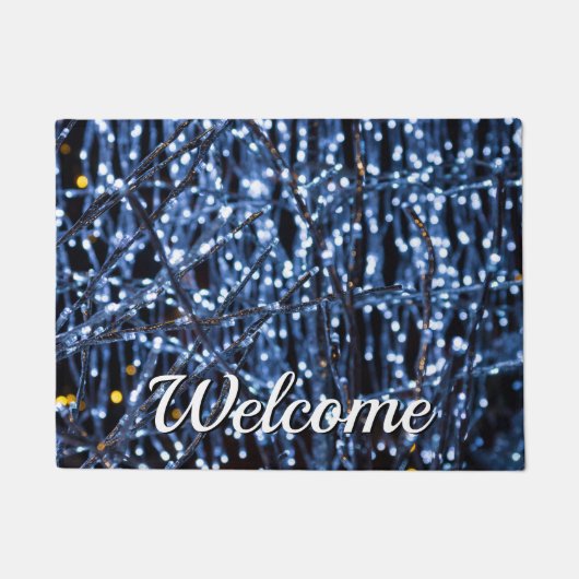 Blauwe lampjes Abstract Welkom Doormat Deurmat (Voorkant)