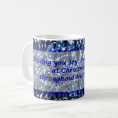 Blauwe lampjes Abstracte kerstkoffie Mok (Voorkant links)