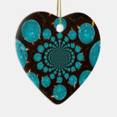 Blauwe lampjes keramisch ornament (Rechts)