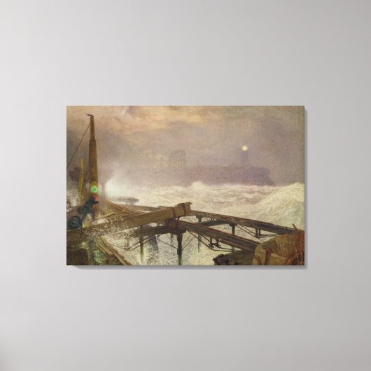 Blauwe lampjes, Teignemouth Pier - Licht de lampen Canvas Afdruk (Voorkant)