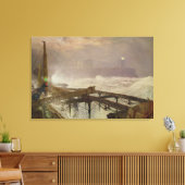 Blauwe lampjes, Teignemouth Pier - Licht de lampen Canvas Afdruk (Insitu (Woonkamer))