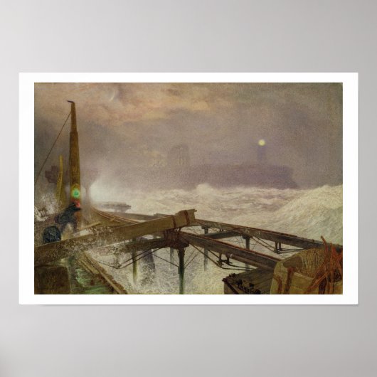 Blauwe lampjes, Teignemouth Pier - Licht de lampen Poster (Voorkant)