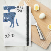 Blauwe  landelijke boerderij theedoek (Quarter Fold)