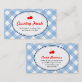 Blauwe landrode kersen, rode rode kersen visitekaartje (Voorkant / Achterkant)