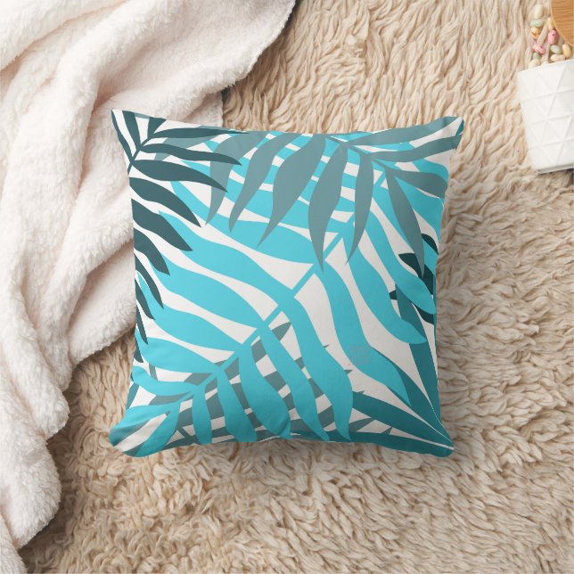 Blauwe lange bladeren kussen (Deken)