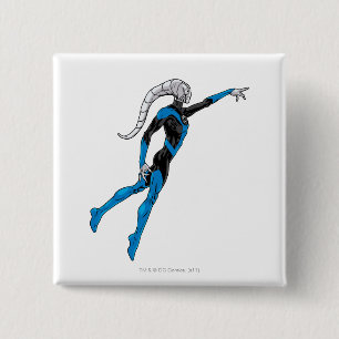 Blauwe lantaarn 10 vierkante button 5,1 cm