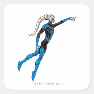Blauwe lantaarn 10 vierkante sticker