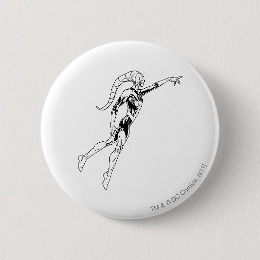 Blauwe lantaarn 11 ronde button 5,7 cm (Voorkant)