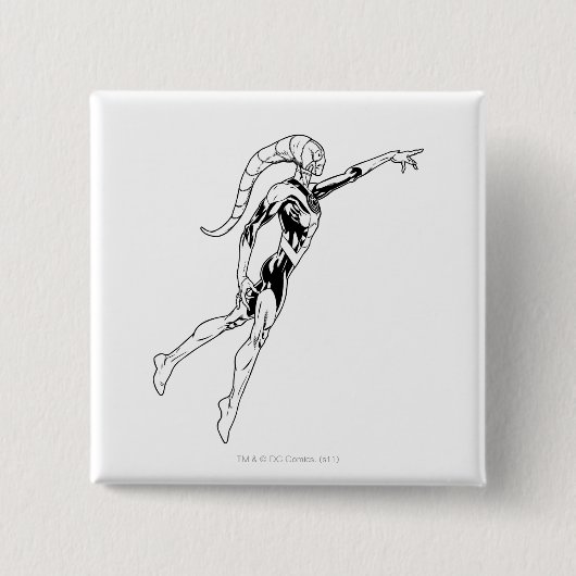 Blauwe lantaarn 11 vierkante button 5,1 cm (Voorkant)