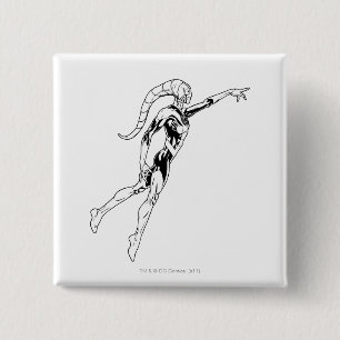 Blauwe lantaarn 11 vierkante button 5,1 cm