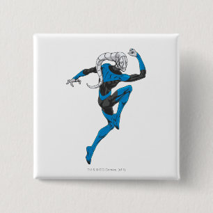 Blauwe lantaarn 1 vierkante button 5,1 cm