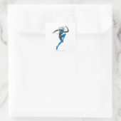 Blauwe lantaarn 1 vierkante sticker (Tas)