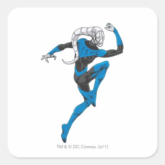 Blauwe lantaarn 1 vierkante sticker (Voorkant)
