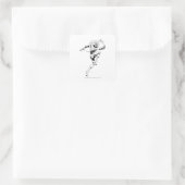 Blauwe lantaarn 3 vierkante sticker (Tas)