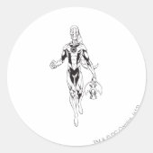 Blauwe lantaarn 6 ronde sticker (Voorkant)