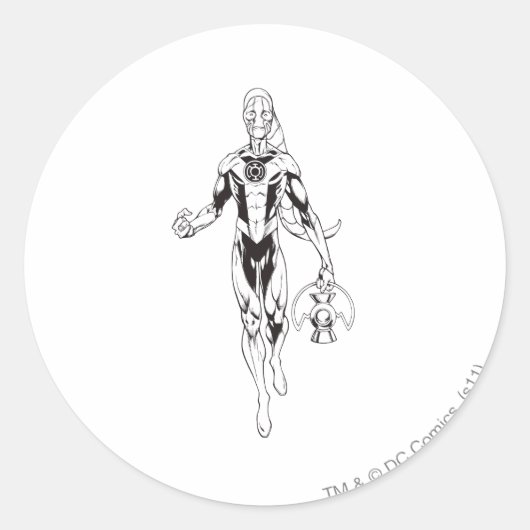 Blauwe lantaarn 6 ronde sticker (Voorkant)