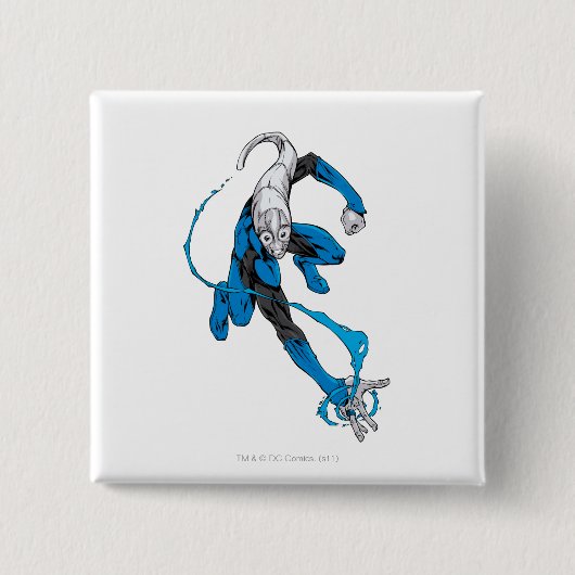 Blauwe lantaarn 7 vierkante button 5,1 cm (Voorkant)