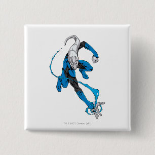 Blauwe lantaarn 7 vierkante button 5,1 cm