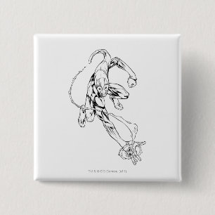 Blauwe lantaarn 9 vierkante button 5,1 cm