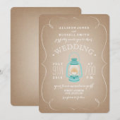 Blauwe Lantaarn Huwelijksuitnodiging - Swirl Kaart (Voorkant / Achterkant)