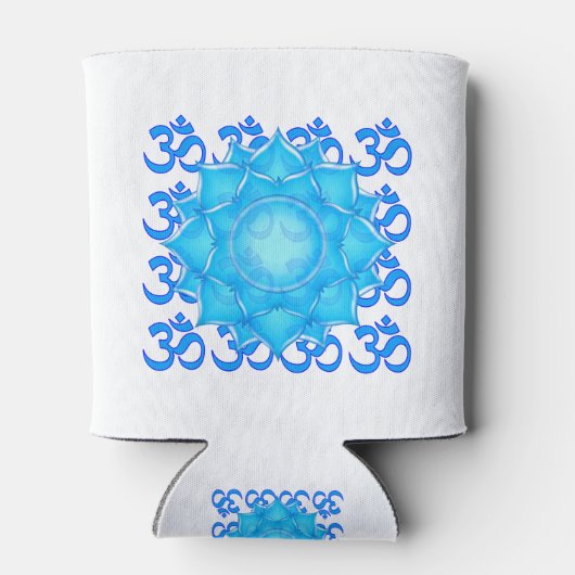 Blauwe lantaarntekening met om het patroon blikjeskoeler (Achterkant)