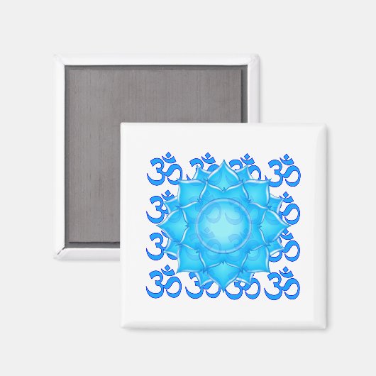 Blauwe lantaarntekening met om het patroon magneet (Voorkant / Achterkant)