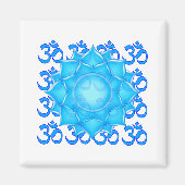 Blauwe lantaarntekening met om het patroon magneet (Voorkant)