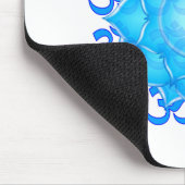 Blauwe lantaarntekening met om het patroon muismat (Hoek)