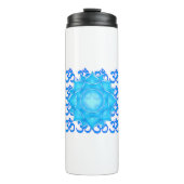 Blauwe lantaarntekening met om het patroon thermosbeker (Voorkant)