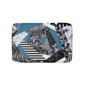 Blauwe lappendeken, populair, patchwork, folk, rus badmat (Voorkant)