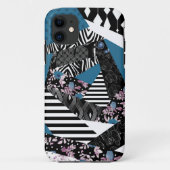 Blauwe lappendeken, populair, patchwork, folk, rus Case-Mate iPhone case (Achterkant)