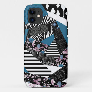 Blauwe lappendeken, populair, patchwork, folk, rus Case-Mate iPhone case
