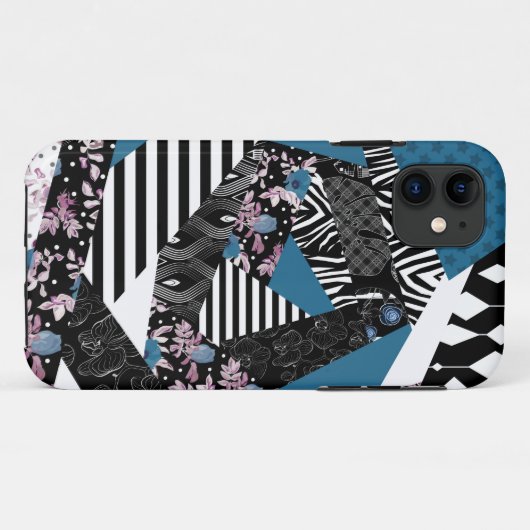 Blauwe lappendeken, populair, patchwork, folk, rus Case-Mate iPhone case (Achterkant (horizontaal))