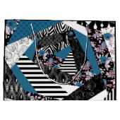 Blauwe lappendeken, populair, patchwork, folk, rus groot cadeauzakje (Achterkant)