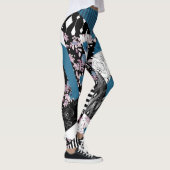 Blauwe lappendeken, populair, patchwork, folk, rus leggings (Rechts)