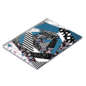 Blauwe lappendeken, populair, patchwork, folk, rus notitieboek (Linkerzijde)