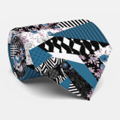 Blauwe lappendeken, populair, patchwork, folk, rus stropdas (Opgerold)