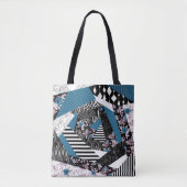 Blauwe lappendeken, populair, patchwork, folk, rus tote bag (Voorkant)