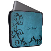 Blauwe laptophoes speciaal voor vogels laptop sleeve (Voorkant Rechts)