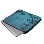 Blauwe laptophoes speciaal voor vogels laptop sleeve (Voorkant onderkant)