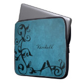 Blauwe laptophoes speciaal voor vogels laptop sleeve (Voorkant Links)
