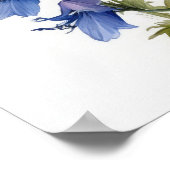 Blauwe Larkspur Bloemenkunst Print Poster (Hoek)