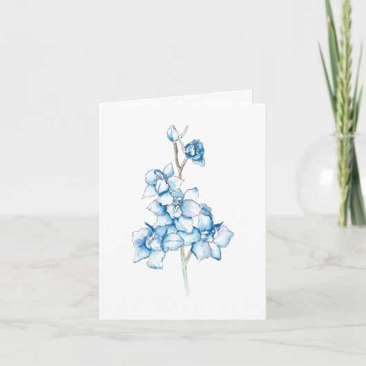 Blauwe Larkspur Notitiekaartje (Voorkant)