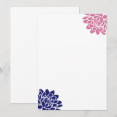 Blauwe latusventilator blanco uitnodiging (Voorkant / Achterkant)