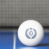 Blauwe Lauwerkrans Aangepaste Monogram Pingpongbal (Net)