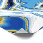 Blauwe Lava Lush - Marmer - Abstracte kunst - Post Poster (Hoek)