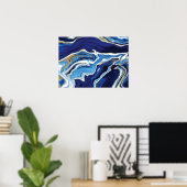 Blauwe Lava Lush - Marmer - Abstracte kunst - Post Poster (Thuiskantoor)