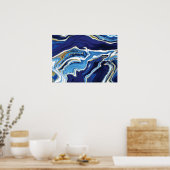 Blauwe Lava Lush - Marmer - Abstracte kunst - Post Poster (Keuken)