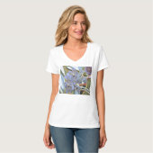 Blauwe lavanderkleurige orchidebloemen t-shirt (Voorkant volledig)