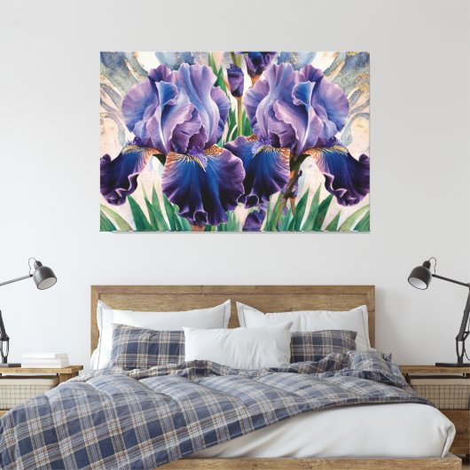 *~* Blauwe Lavendel IRIS Irissen Bloemen TV2 Canvas Afdruk (Insitu (Slaapkamer))
